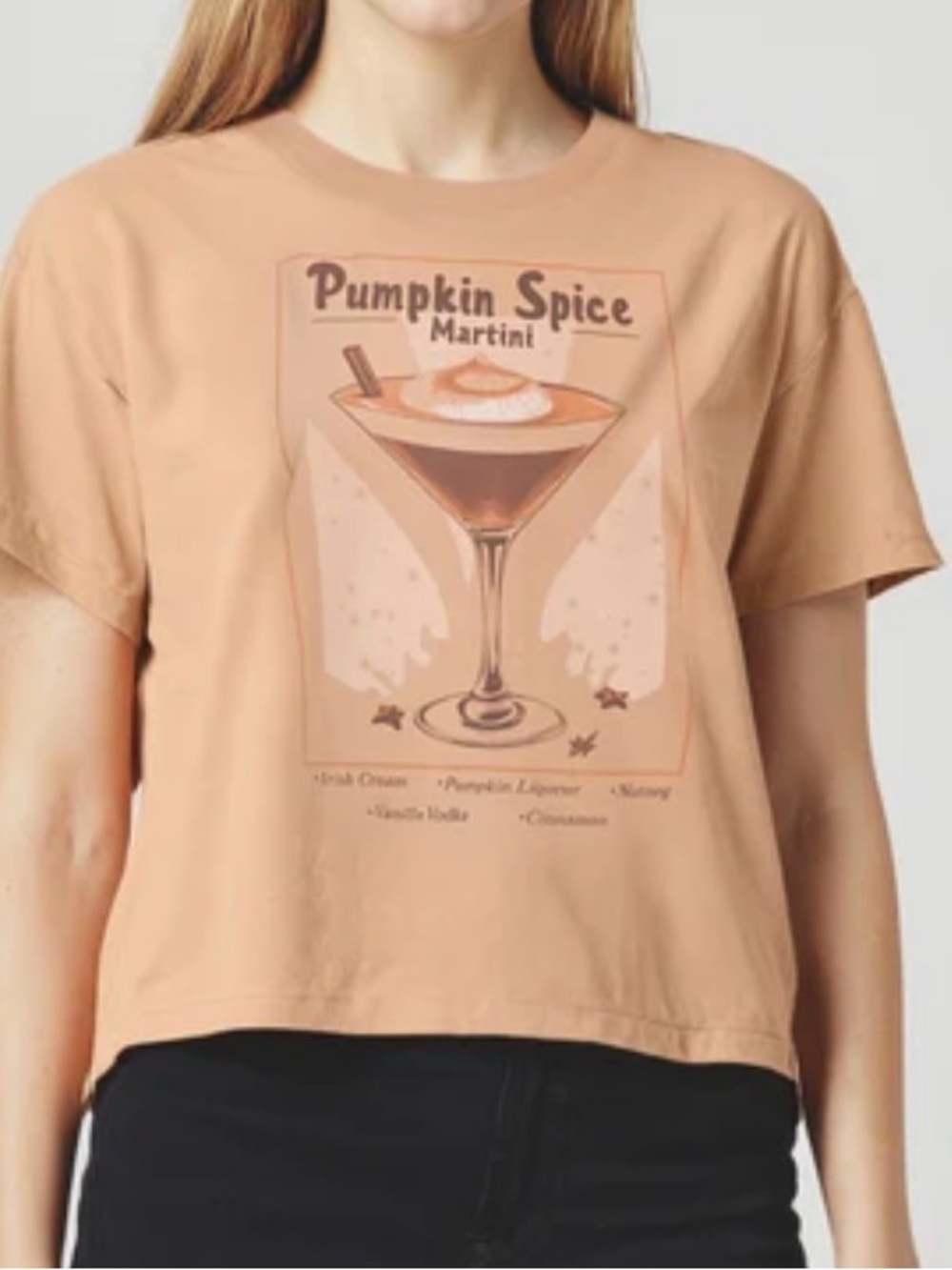 NWT Pumpkin Spice Martini Graphic Tee - Peach